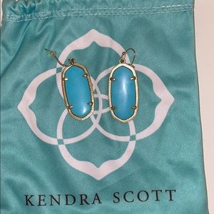 Kendra Scott Dani gold earrings in turquoise